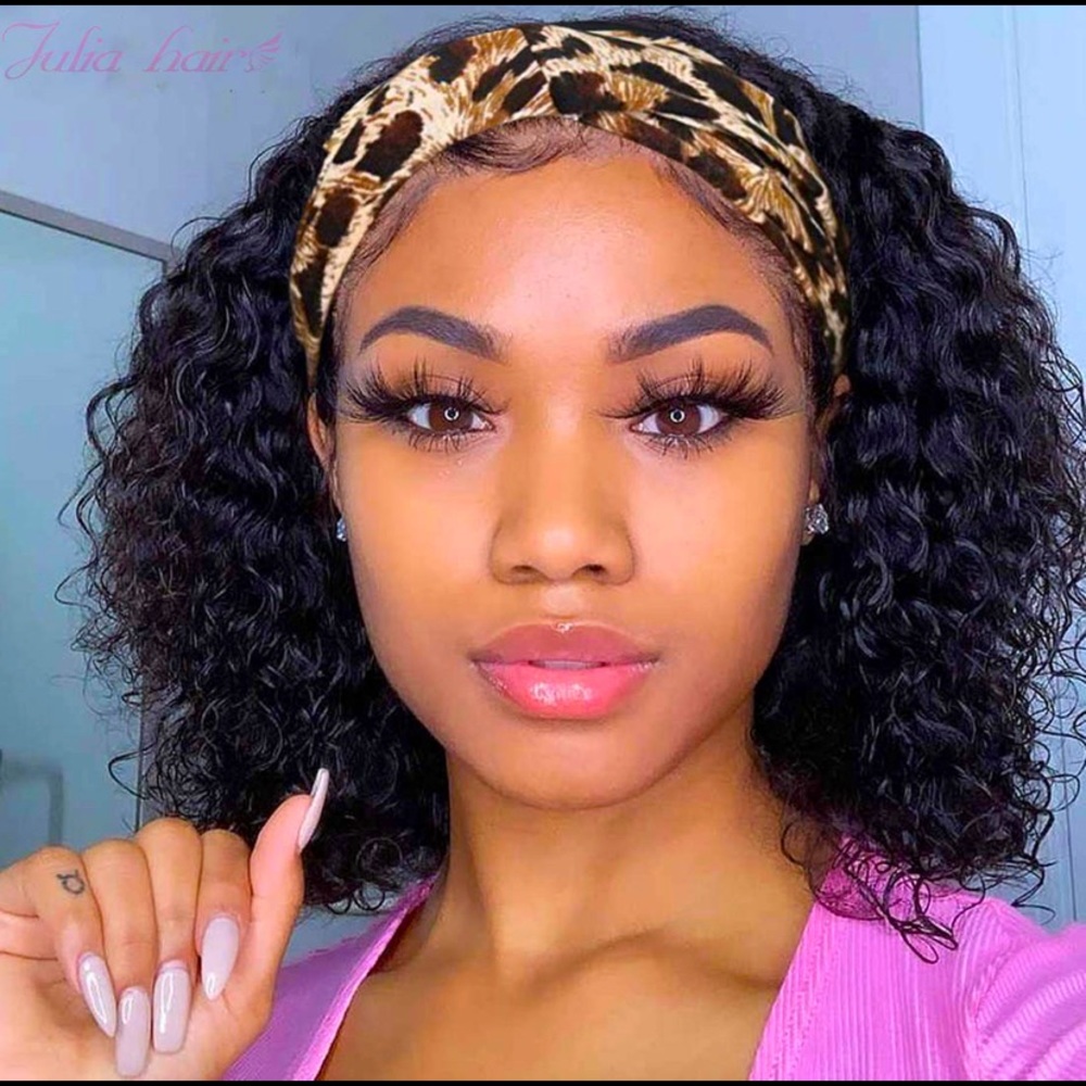 12 inch Human Hair Curly Wig